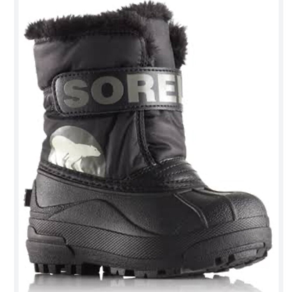 Sorel Toddler‎ Snow Black Charcoal Commander Boot Size 4 NWOT